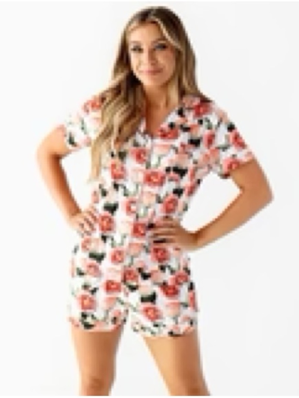Bums and Roses Rosy Cheeks Women's Collar Shirt & Shorts Set